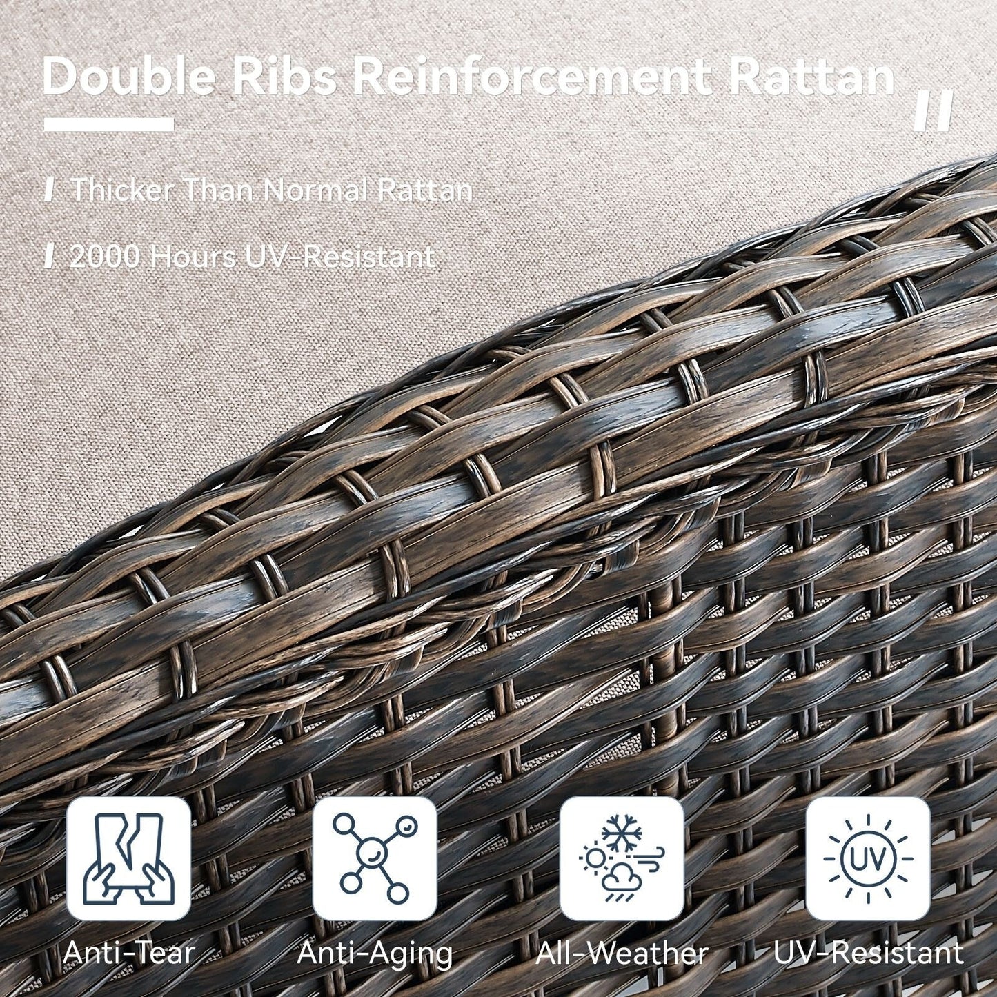 Set di mobili da esterno da 3 pezzi con sedia girevole e tavolo da giardino Gymojoy