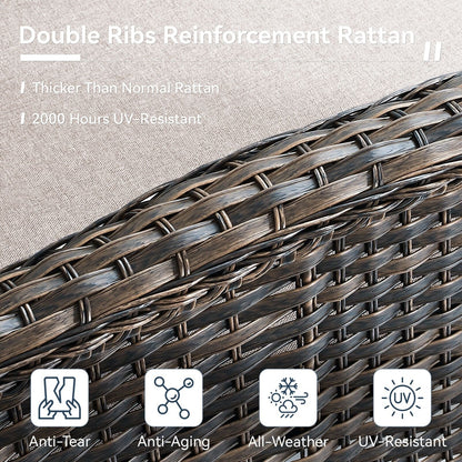 Set di mobili da esterno da 3 pezzi con sedia girevole e tavolo da giardino Gymojoy