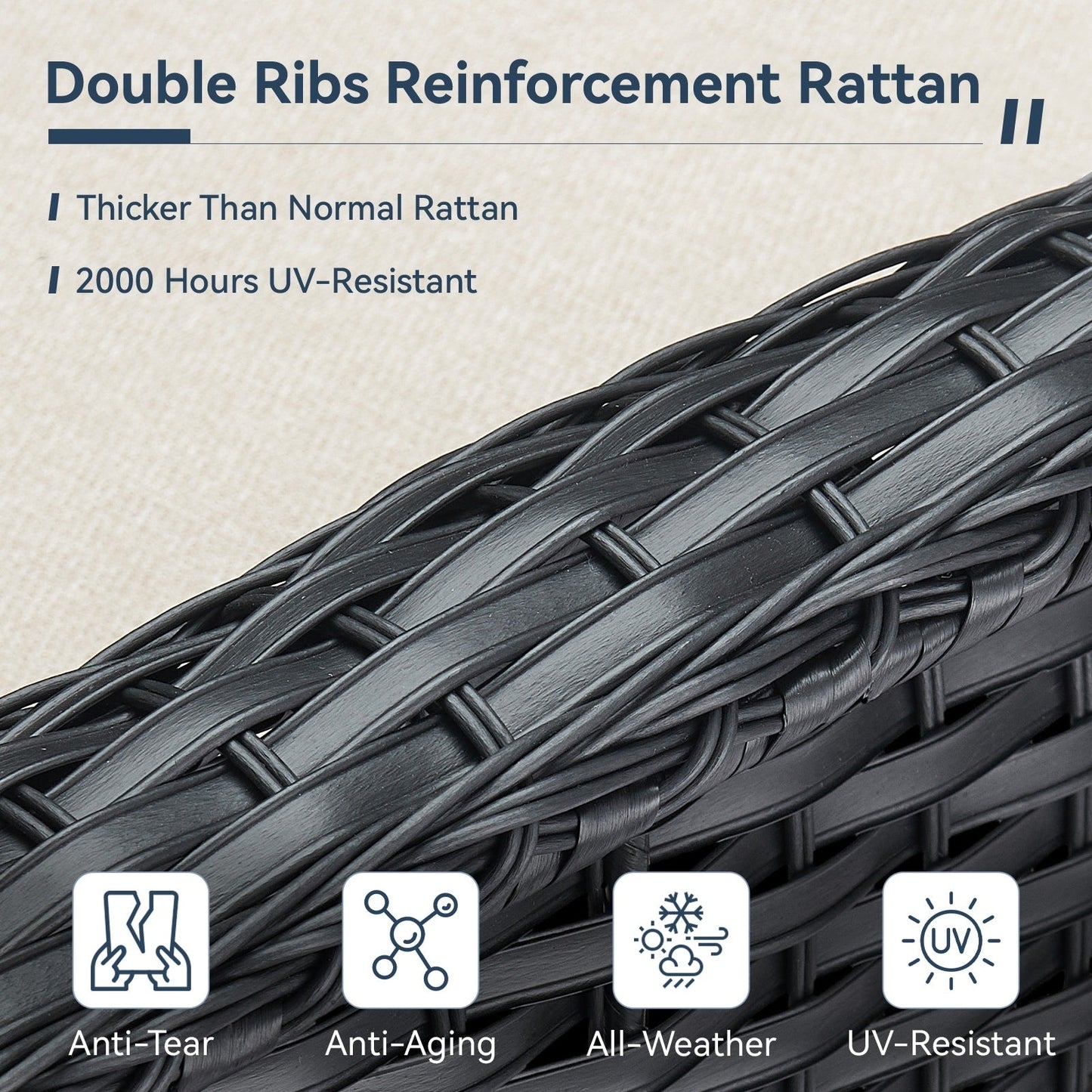 Set di mobili da esterno da 3 pezzi con sedia girevole e tavolo da giardino Gymojoy