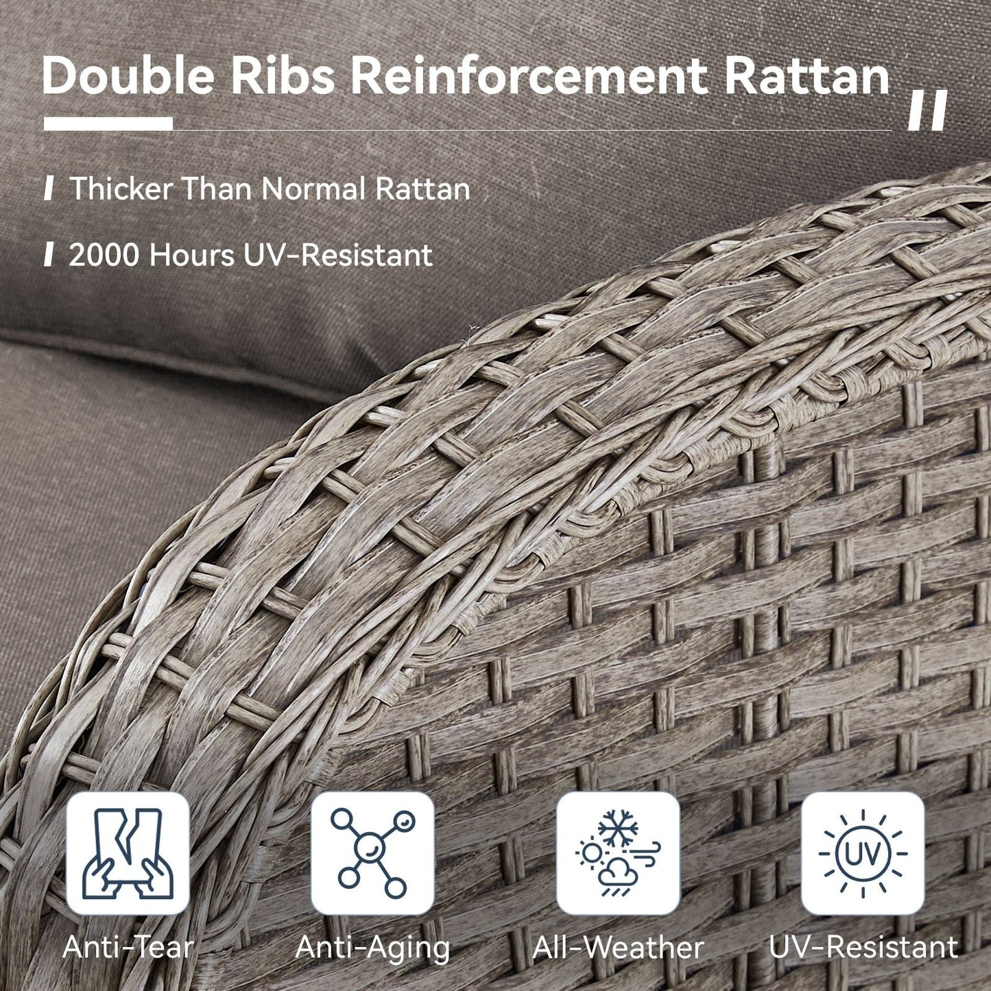 Set di mobili da esterno da 3 pezzi con sedia girevole e tavolo da giardino Gymojoy