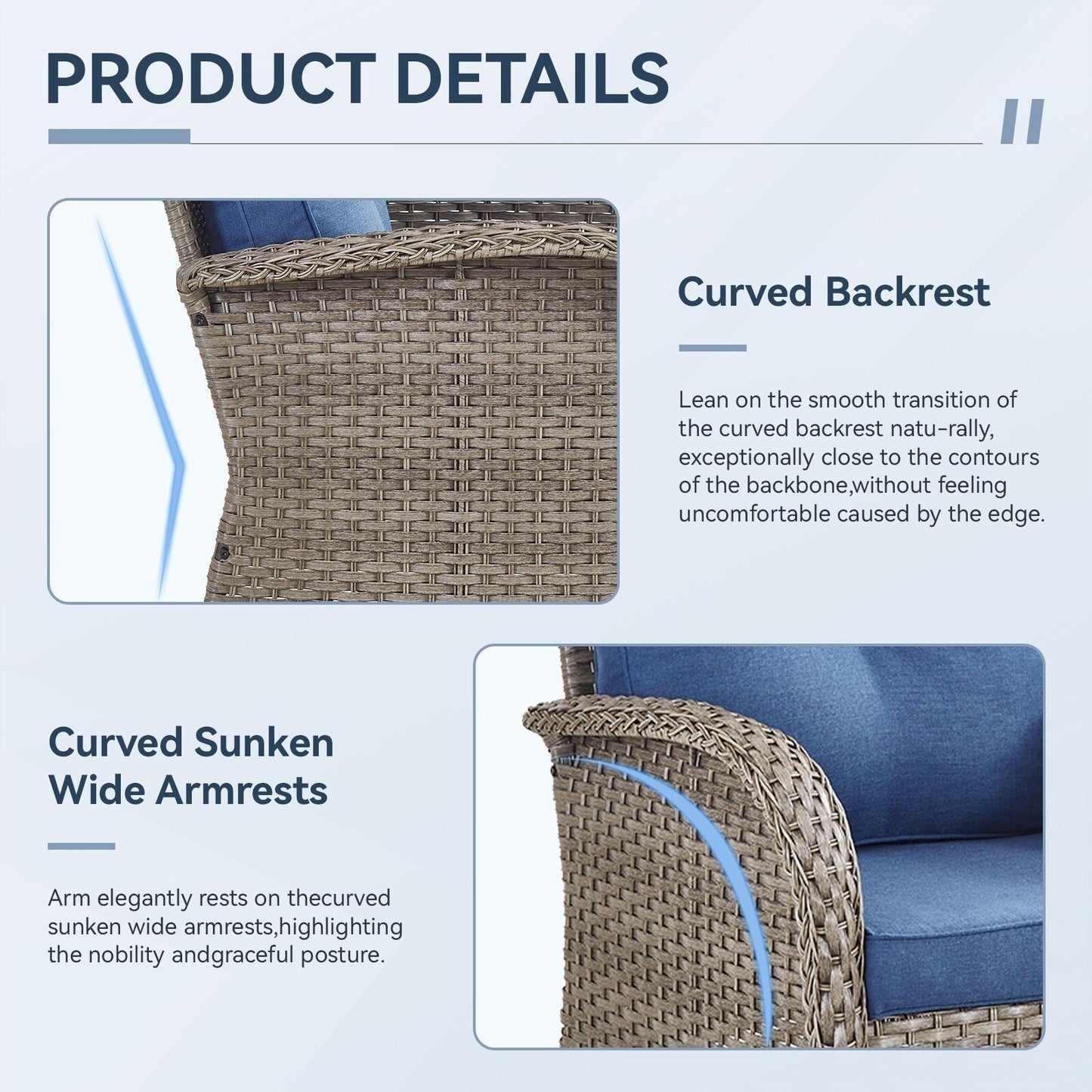 Set di mobili da esterno da 3 pezzi con sedia girevole e tavolo da giardino Gymojoy