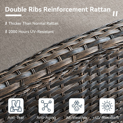 Set di mobili da esterno da 3 pezzi con sedia girevole e tavolo da giardino Gymojoy