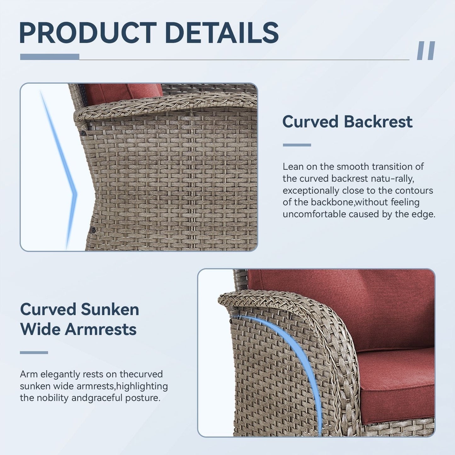 Set di mobili da esterno da 3 pezzi con sedia girevole e tavolo da giardino Gymojoy