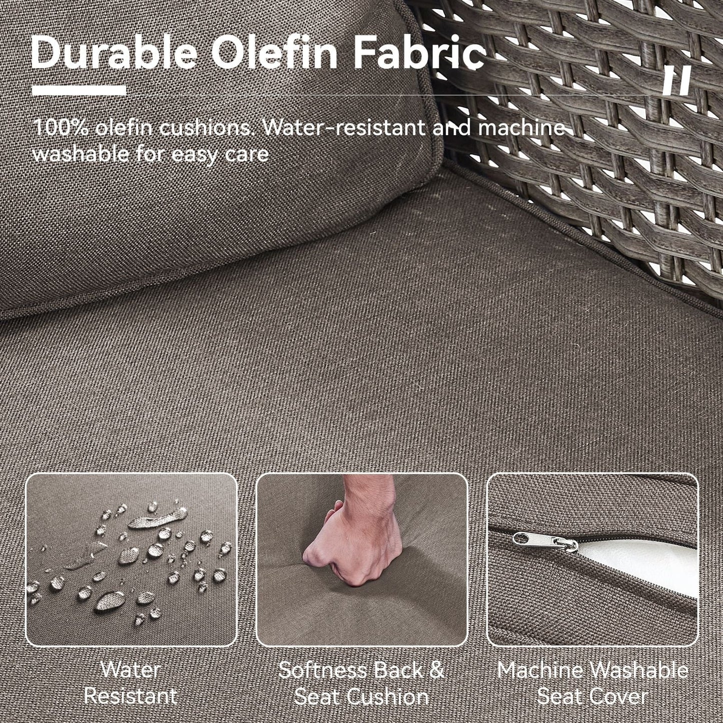 Set di mobili da esterno da 3 pezzi con sedia girevole e tavolo da giardino Gymojoy