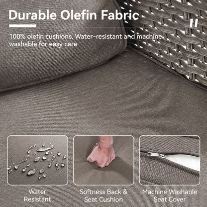 Set di mobili da esterno da 3 pezzi con sedia girevole e tavolo da giardino Gymojoy