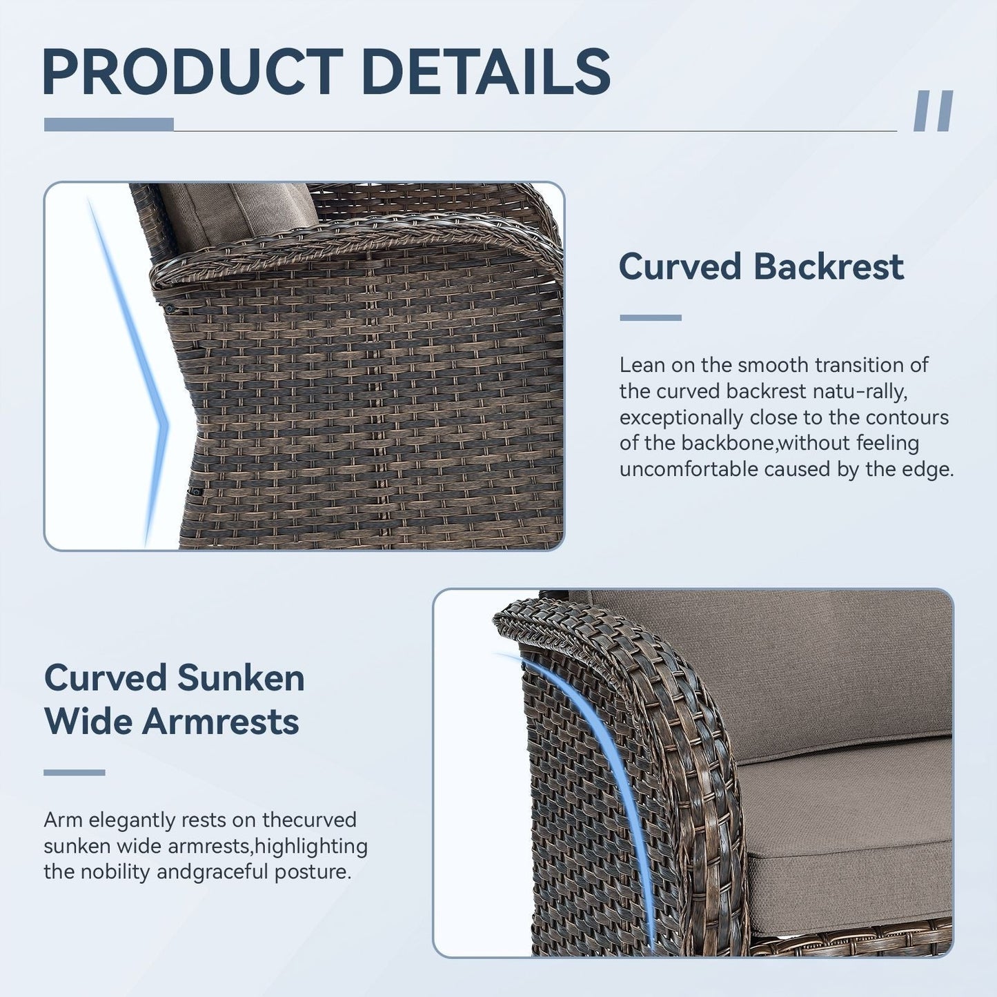 Set di mobili da esterno da 3 pezzi con sedia girevole e tavolo da giardino Gymojoy