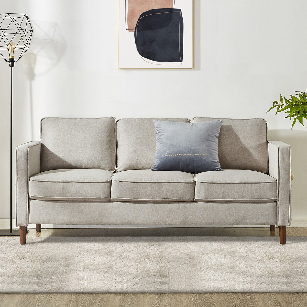 Divano moderno in lino HANA con tasche sui braccioli di Crown Comfort