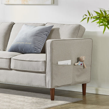 Divano moderno in lino HANA con tasche sui braccioli di Crown Comfort