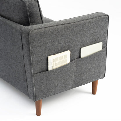 Divano moderno in lino HANA con tasche sui braccioli di Crown Comfort