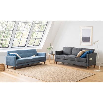 Divano moderno in lino HANA con tasche sui braccioli di Crown Comfort