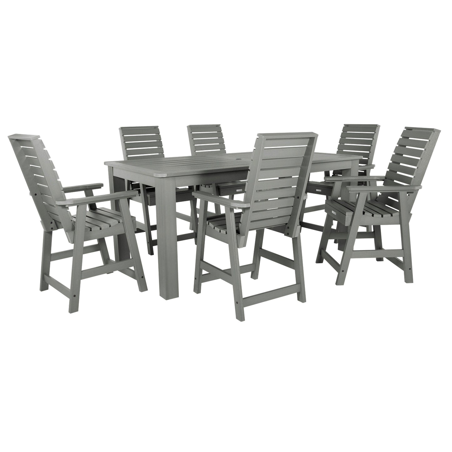Set da pranzo per esterni HIGHWOOD da 7 pezzi, altezza bancone - Tavolo 42 x 84