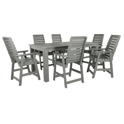 Set da pranzo per esterni HIGHWOOD da 7 pezzi, altezza bancone - Tavolo 42 x 84