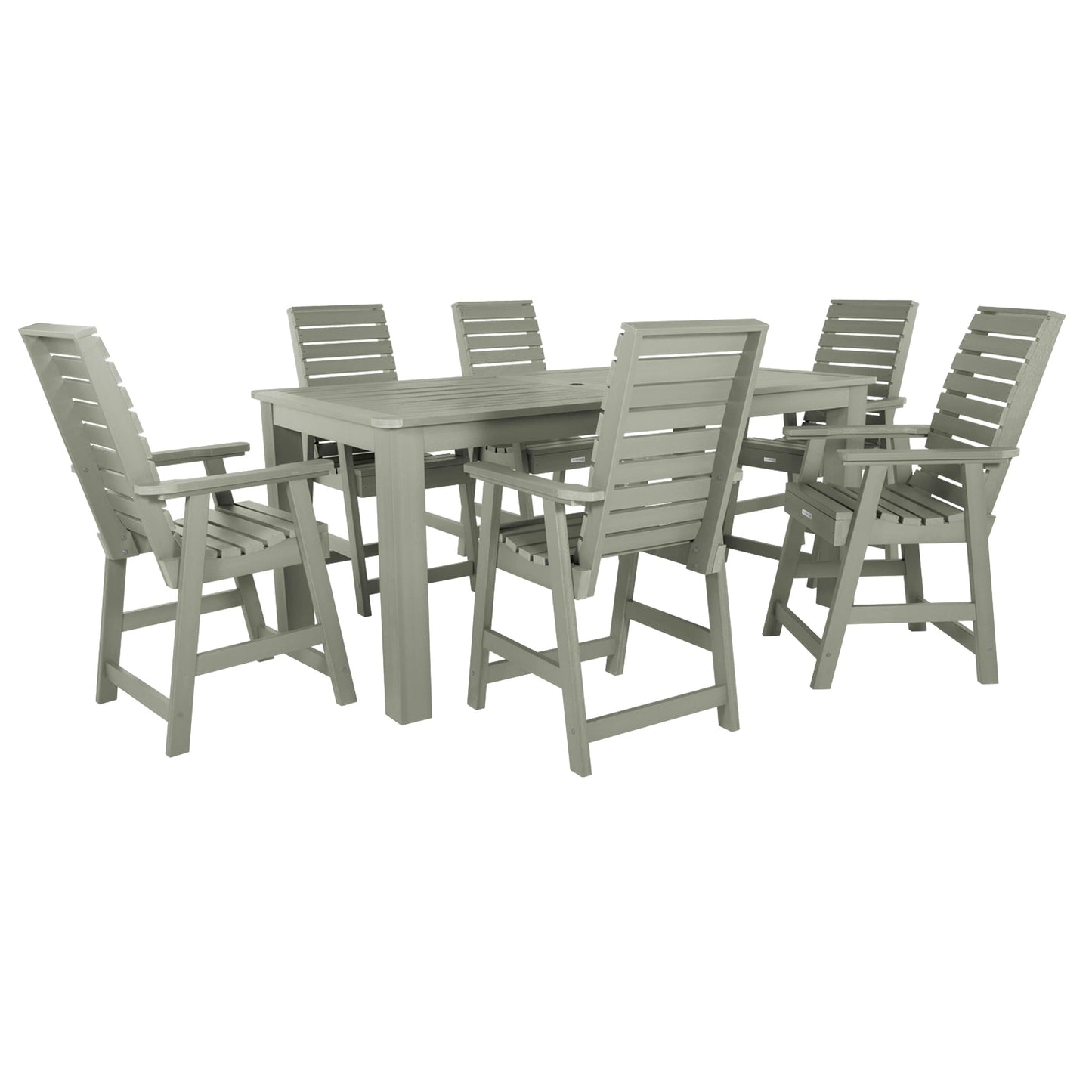 Set da pranzo per esterni HIGHWOOD da 7 pezzi, altezza bancone - Tavolo 42 x 84
