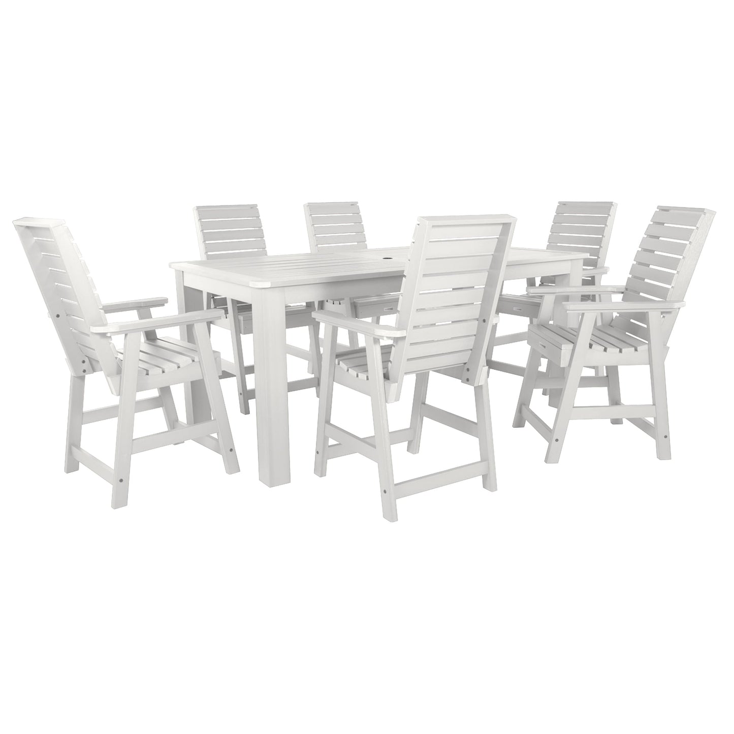Set da pranzo per esterni HIGHWOOD da 7 pezzi, altezza bancone - Tavolo 42 x 84
