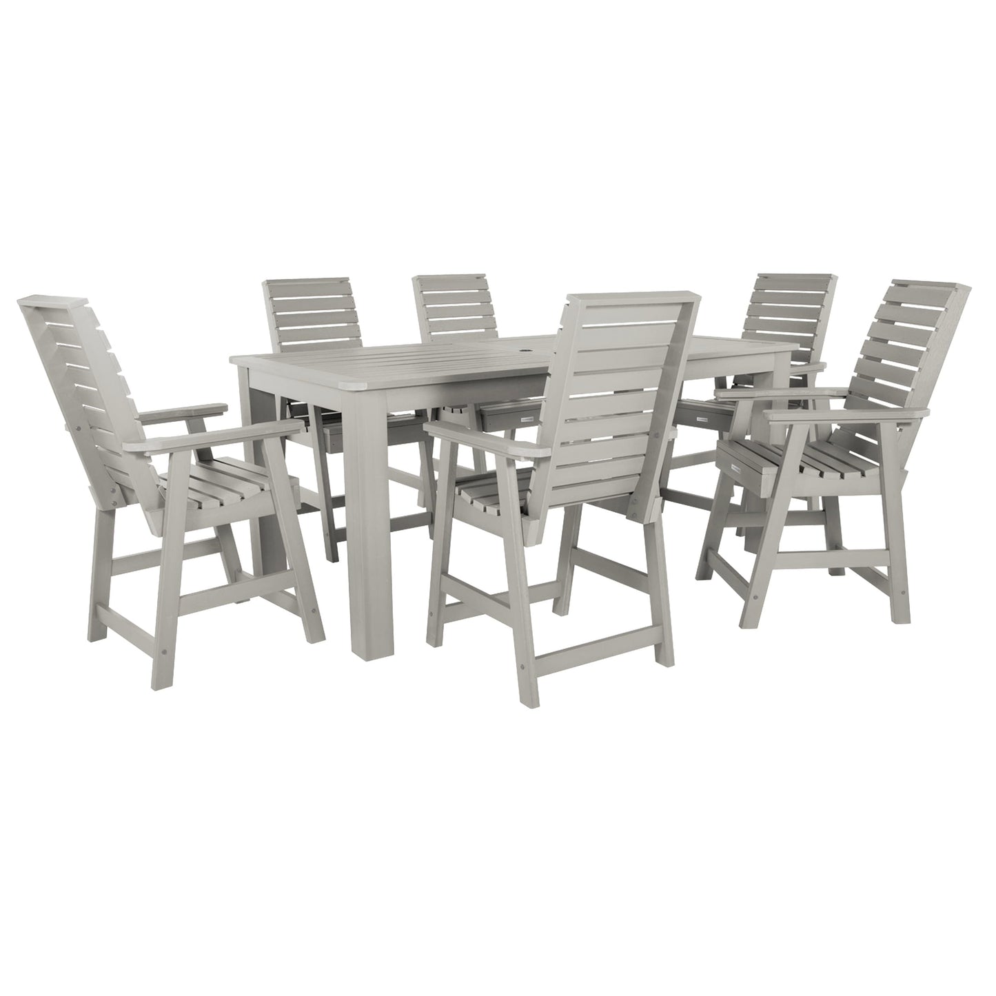 Set da pranzo per esterni HIGHWOOD da 7 pezzi, altezza bancone - Tavolo 42 x 84