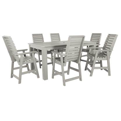 Set da pranzo per esterni HIGHWOOD da 7 pezzi, altezza bancone - Tavolo 42 x 84