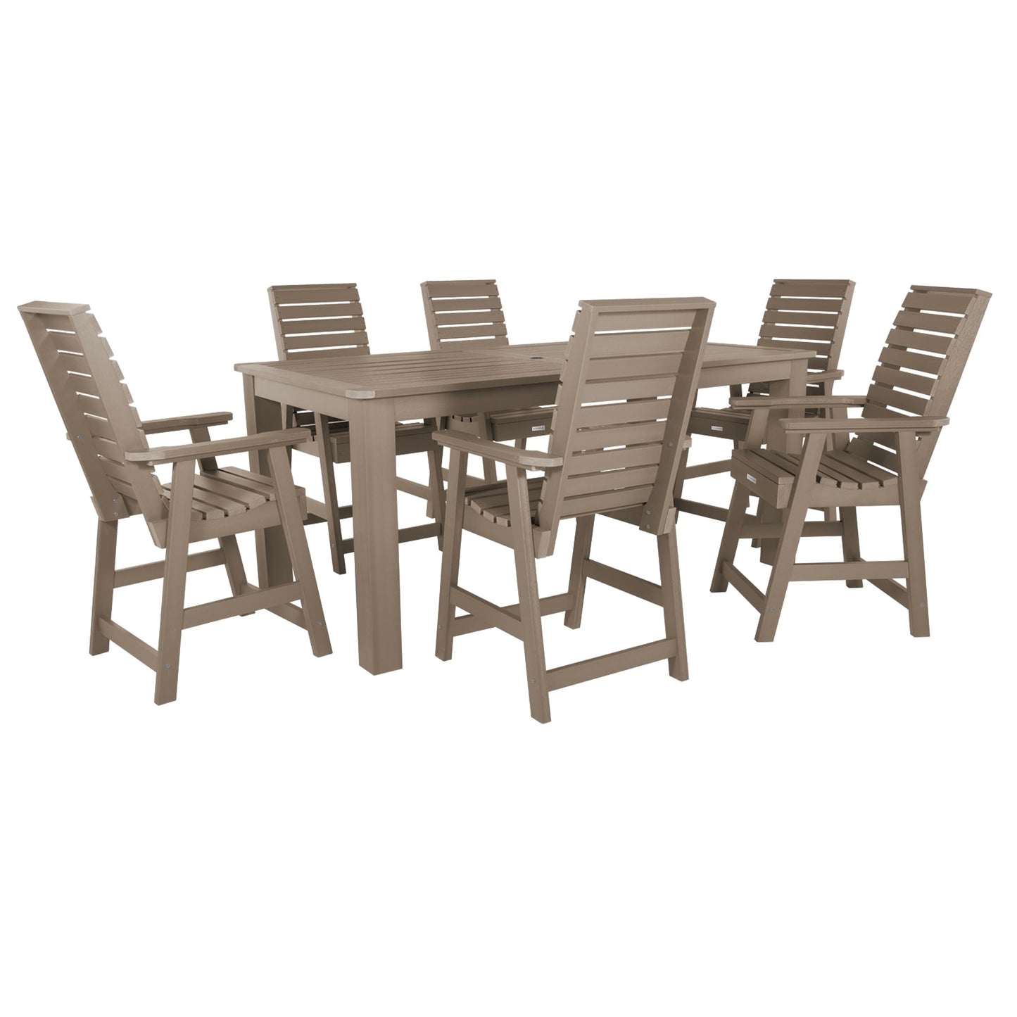 Set da pranzo per esterni HIGHWOOD da 7 pezzi, altezza bancone - Tavolo 42 x 84