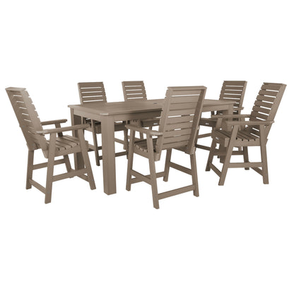Set da pranzo per esterni HIGHWOOD da 7 pezzi, altezza bancone - Tavolo 42 x 84