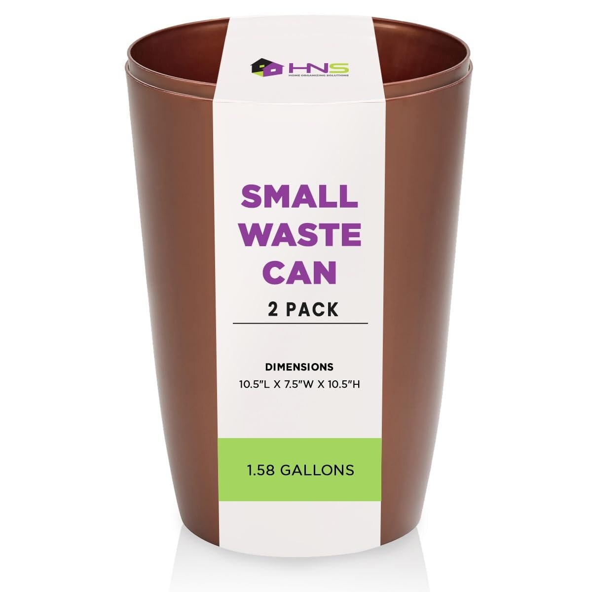 HOLD N' STORAGE - Set di 2 piccoli cestini per la spazzatura con parte superiore aperta per spazi compatti e ristretti - Capacità 1,58 galloni
