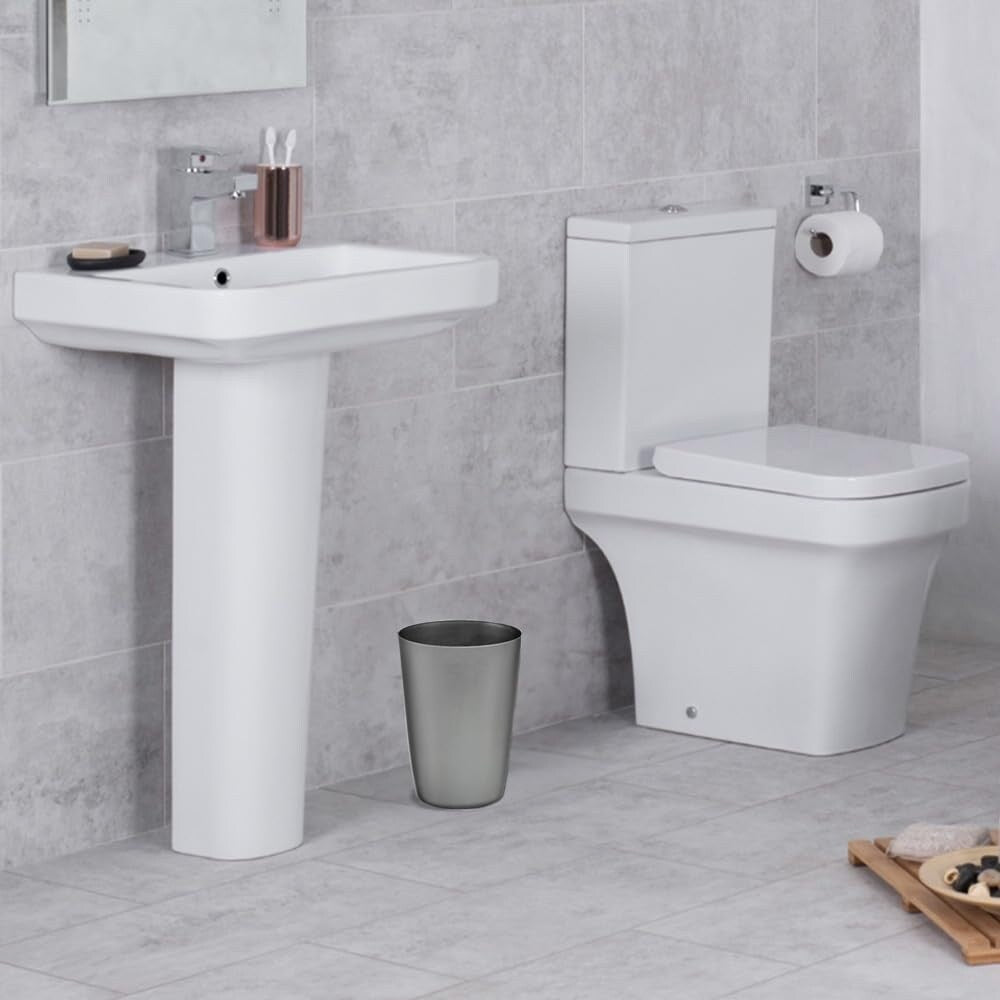 HOLD N' STORAGE - Set di 2 piccoli cestini per la spazzatura con parte superiore aperta per spazi compatti e ristretti - Capacità 1,58 galloni