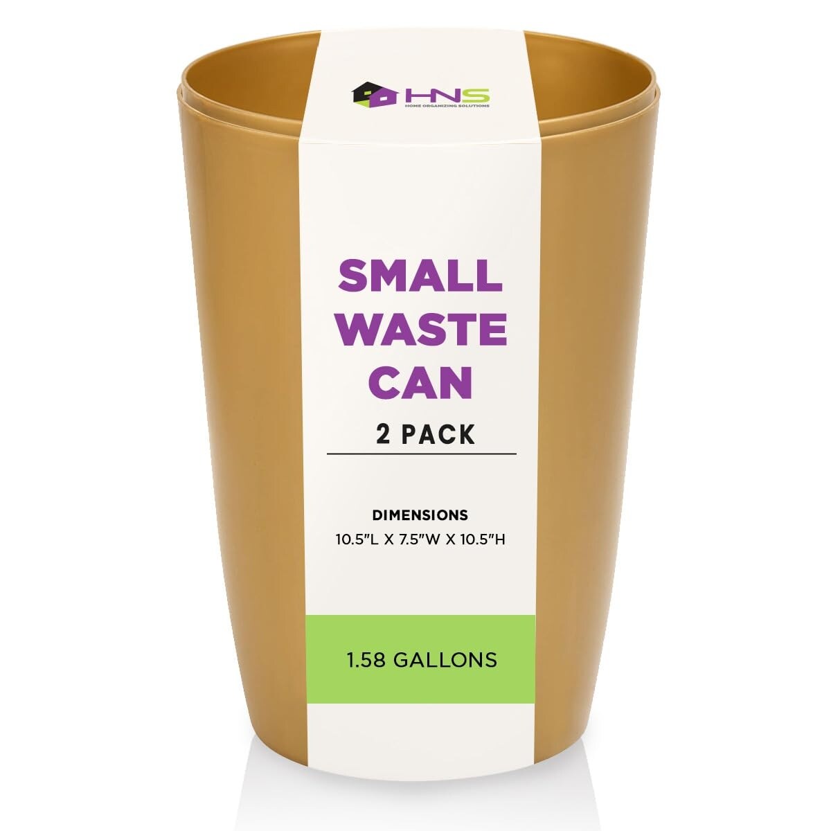 HOLD N' STORAGE - Set di 2 piccoli cestini per la spazzatura con parte superiore aperta per spazi compatti e ristretti - Capacità 1,58 galloni