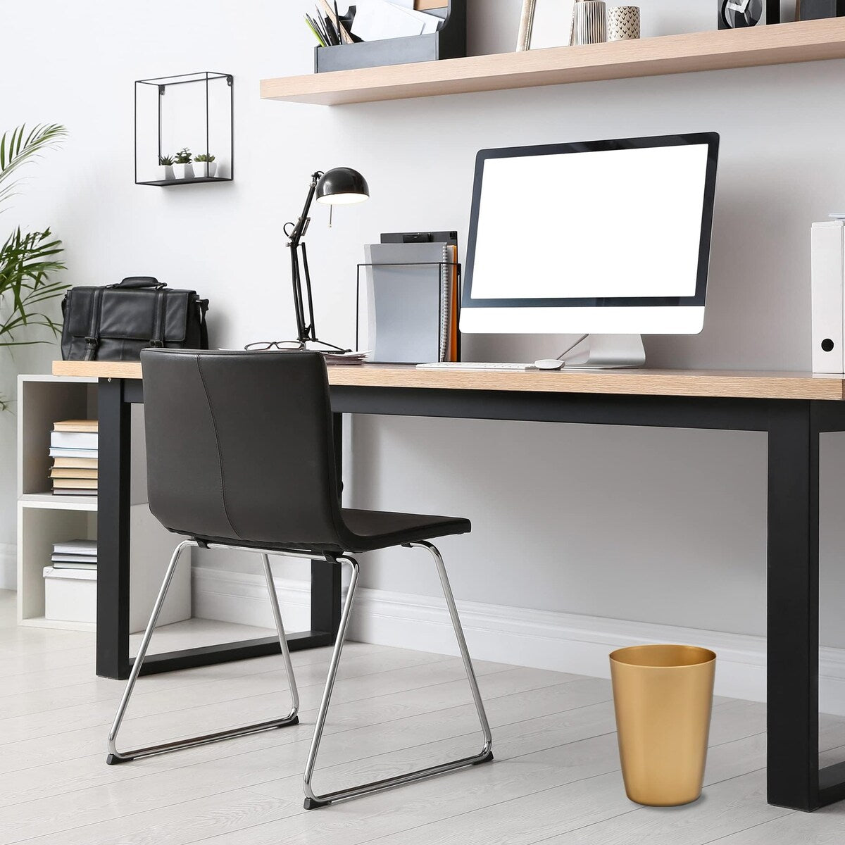 HOLD N' STORAGE - Set di 2 piccoli cestini per la spazzatura con parte superiore aperta per spazi compatti e ristretti - Capacità 1,58 galloni