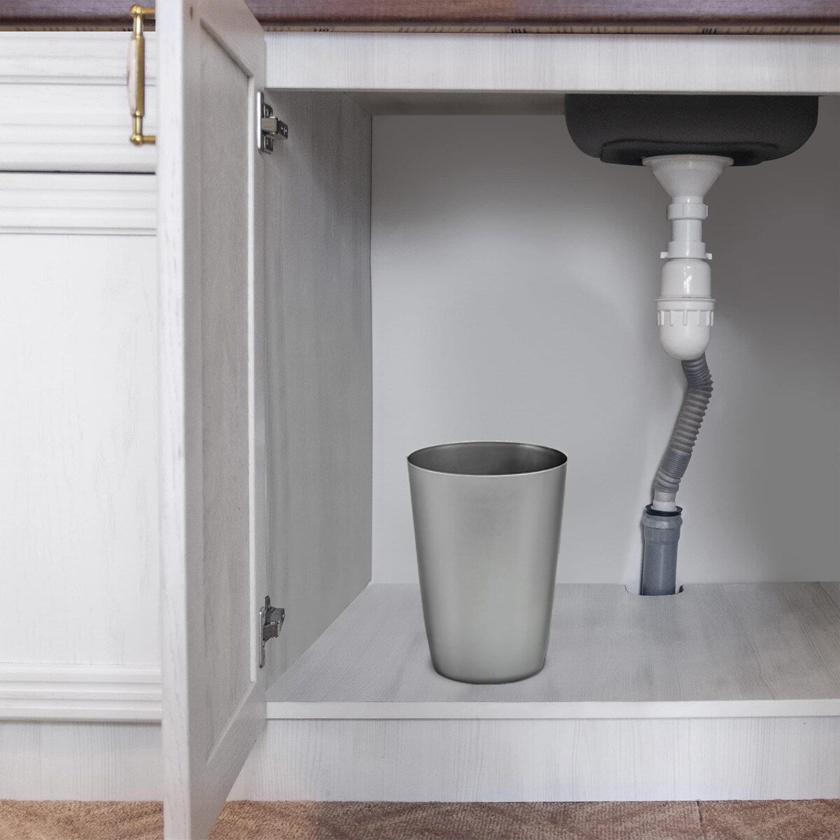 HOLD N' STORAGE - Set di 2 piccoli cestini per la spazzatura con parte superiore aperta per spazi compatti e ristretti - Capacità 1,58 galloni