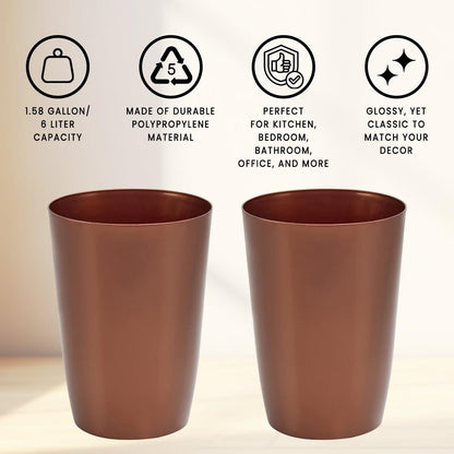 HOLD N' STORAGE - Set di 2 piccoli cestini per la spazzatura con parte superiore aperta per spazi compatti e ristretti - Capacità 1,58 galloni