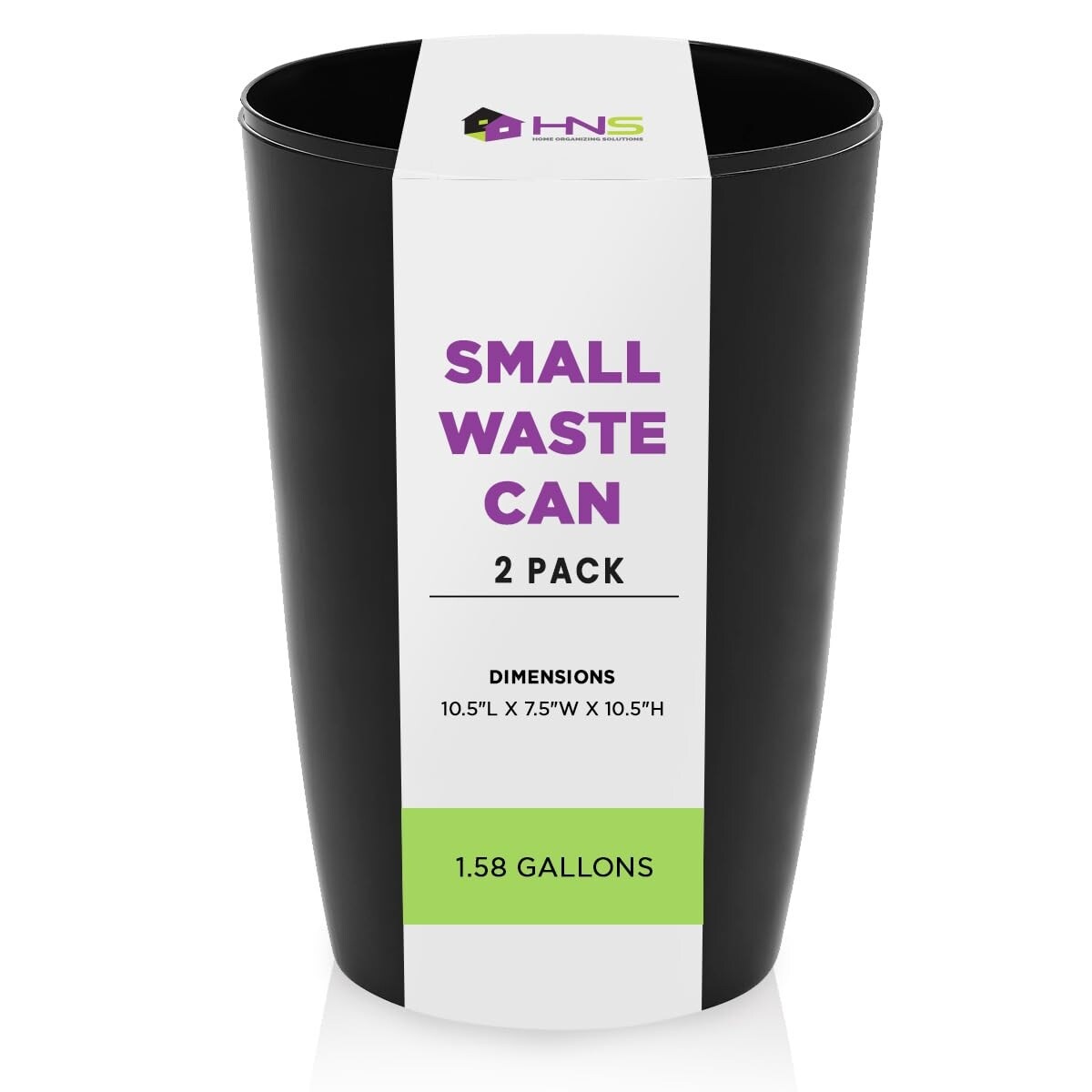 HOLD N' STORAGE - Set di 2 piccoli cestini per la spazzatura con parte superiore aperta per spazi compatti e ristretti - Capacità 1,58 galloni