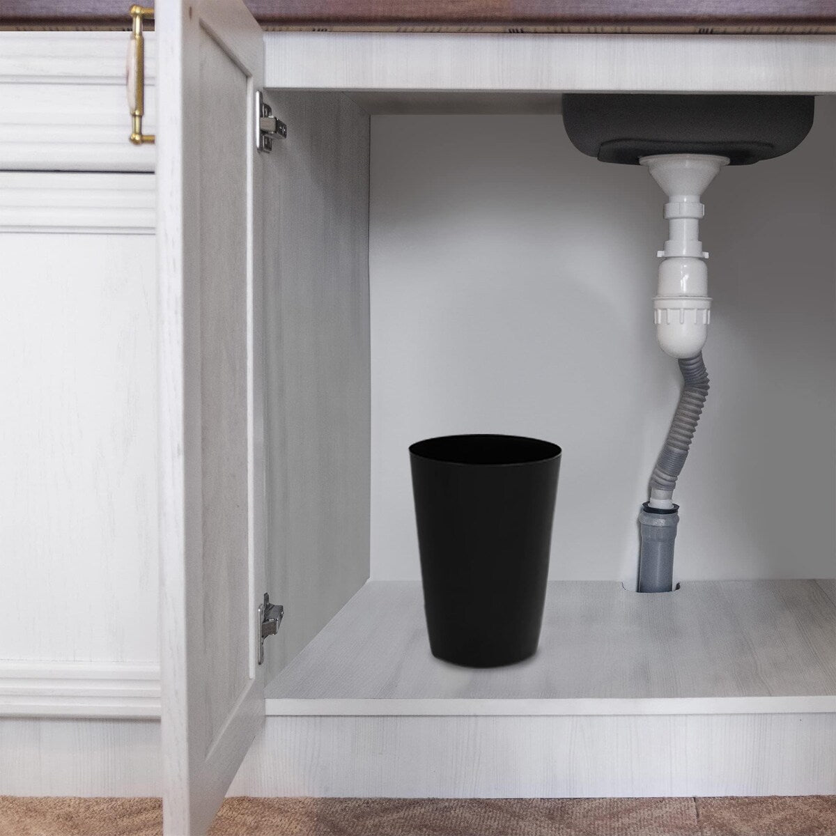 HOLD N' STORAGE - Set di 2 piccoli cestini per la spazzatura con parte superiore aperta per spazi compatti e ristretti - Capacità 1,58 galloni