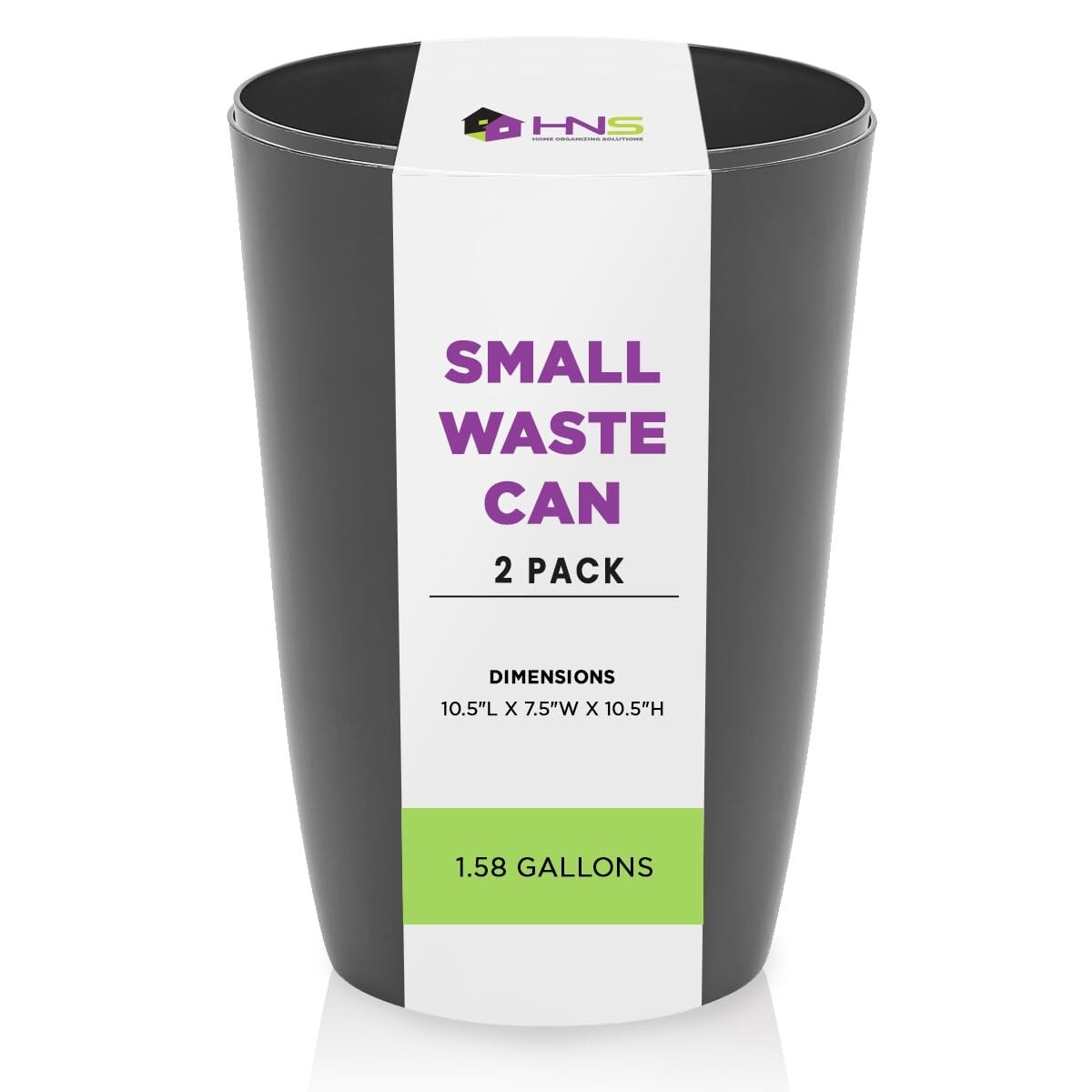 HOLD N' STORAGE - Set di 2 piccoli cestini per la spazzatura con parte superiore aperta per spazi compatti e ristretti - Capacità 1,58 galloni