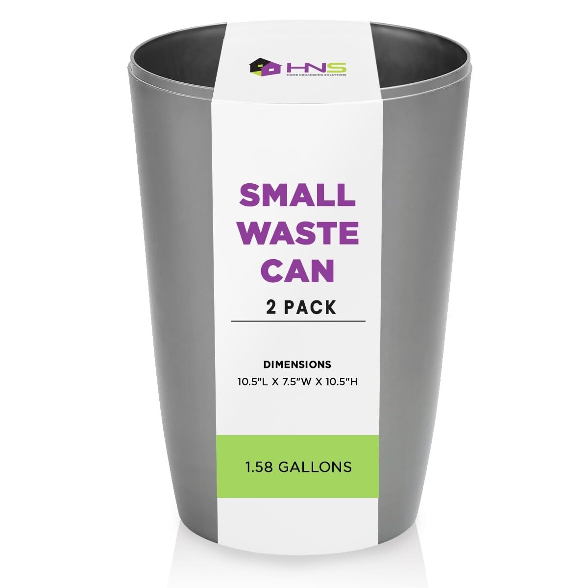 HOLD N' STORAGE - Set di 2 piccoli cestini per la spazzatura con parte superiore aperta per spazi compatti e ristretti - Capacità 1,58 galloni