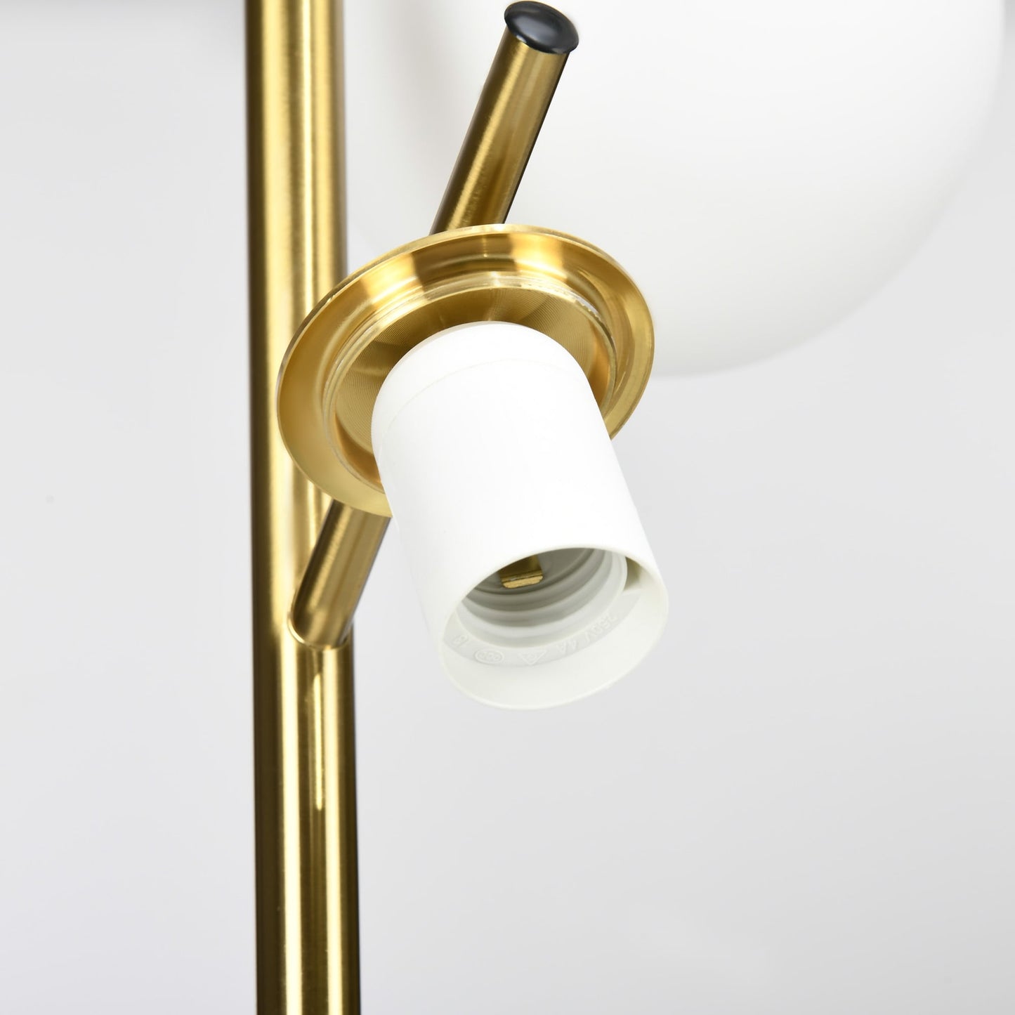 HOMCOM Lampade da terra moderne a 3 luci per soggiorno, lampada da terra a forma di albero per camera da letto con paralume a globo, base in acciaio, oro