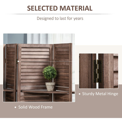 HOMCOM Divisorio pieghevole a 4 pannelli, pannelli per la privacy indipendenti alti 5,5 piedi per camera da letto interna - 63,75 x 0,75 x 67