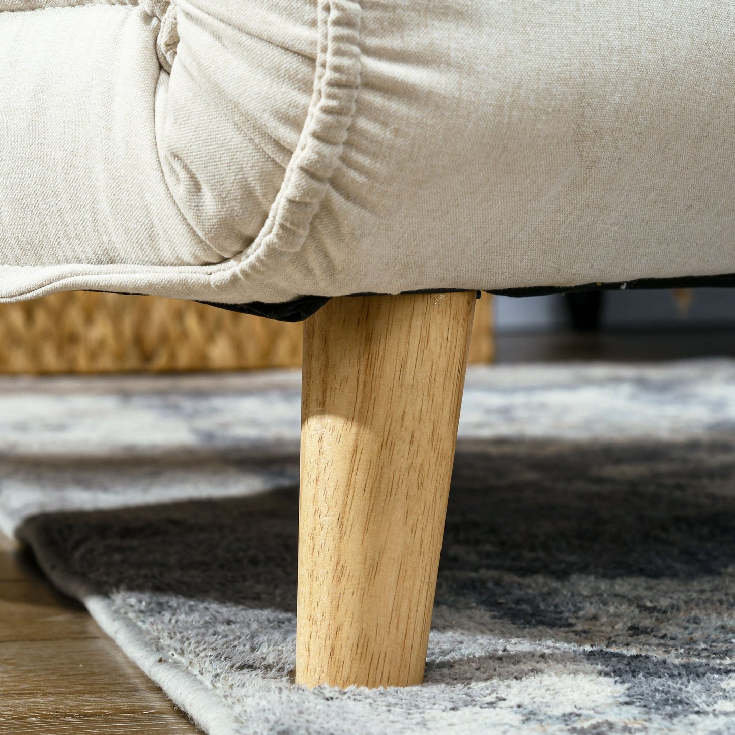 Poltrona letto trasformabile HOMCOM, divano letto multifunzionale 2 in 1, poltrona letto con schienale regolabile per soggiorno, beige