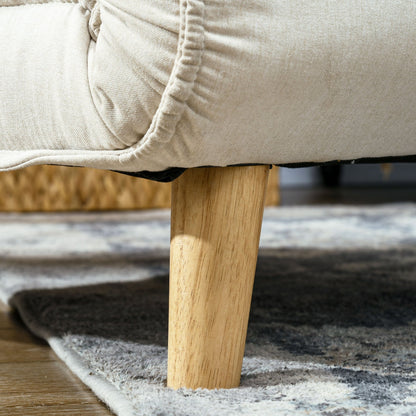 Poltrona letto trasformabile HOMCOM, divano letto multifunzionale 2 in 1, poltrona letto con schienale regolabile per soggiorno, beige