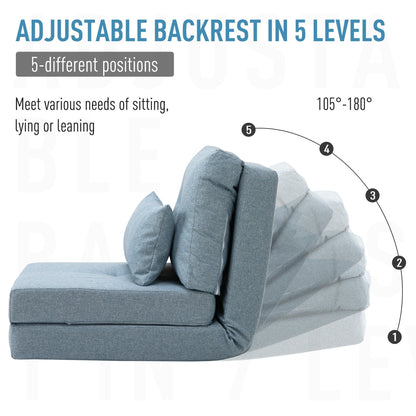 Divano letto pieghevole trasformabile HOMCOM, poltrona imbottita