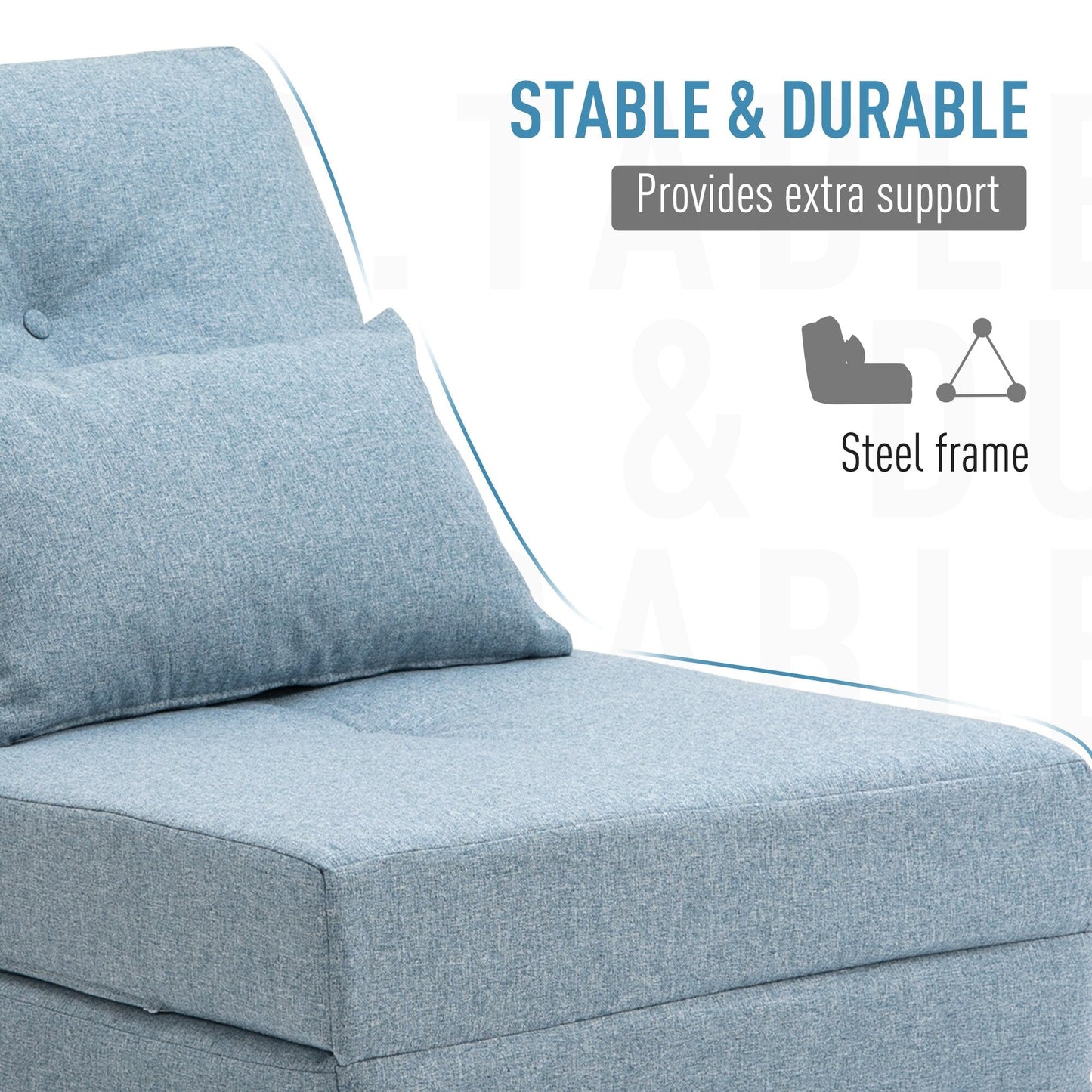 Divano letto pieghevole trasformabile HOMCOM, poltrona imbottita