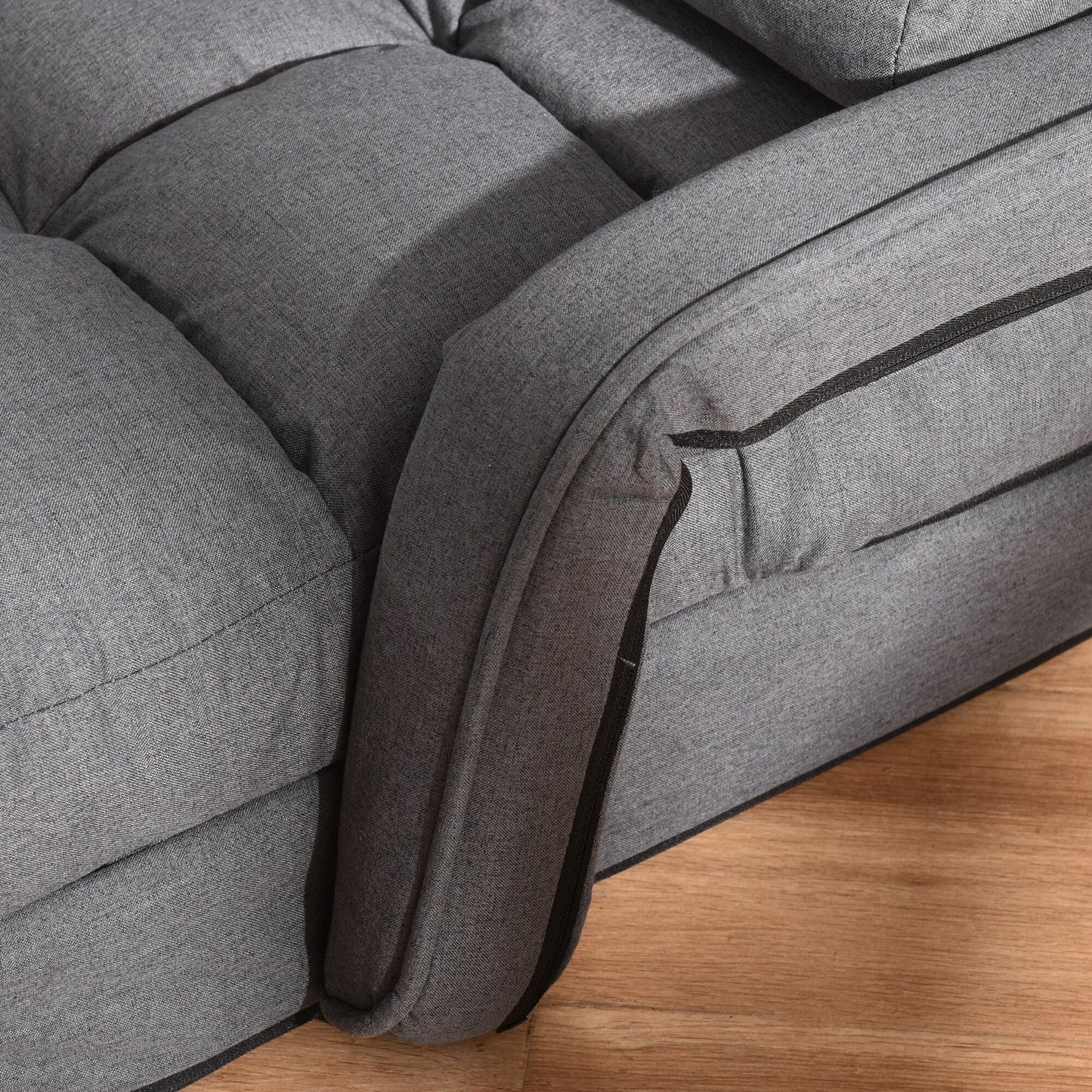 Divano letto trasformabile HOMCOM, poltrona reclinabile imbottita con cuscino per soggiorno, camera da letto, salotto, grigio