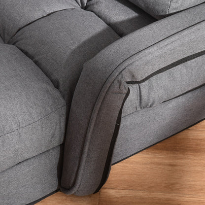 Divano letto trasformabile HOMCOM, poltrona reclinabile imbottita con cuscino per soggiorno, camera da letto, salotto, grigio