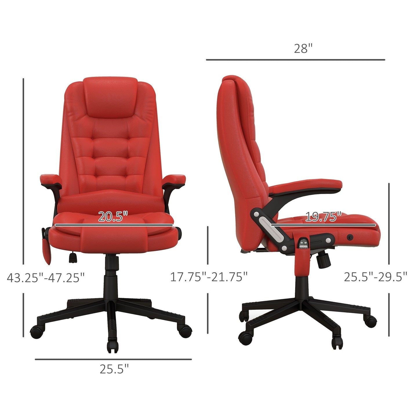 HOMCOM Sedia da ufficio con schienale alto e massaggio vibrante con 6 punti di vibrazione, beige