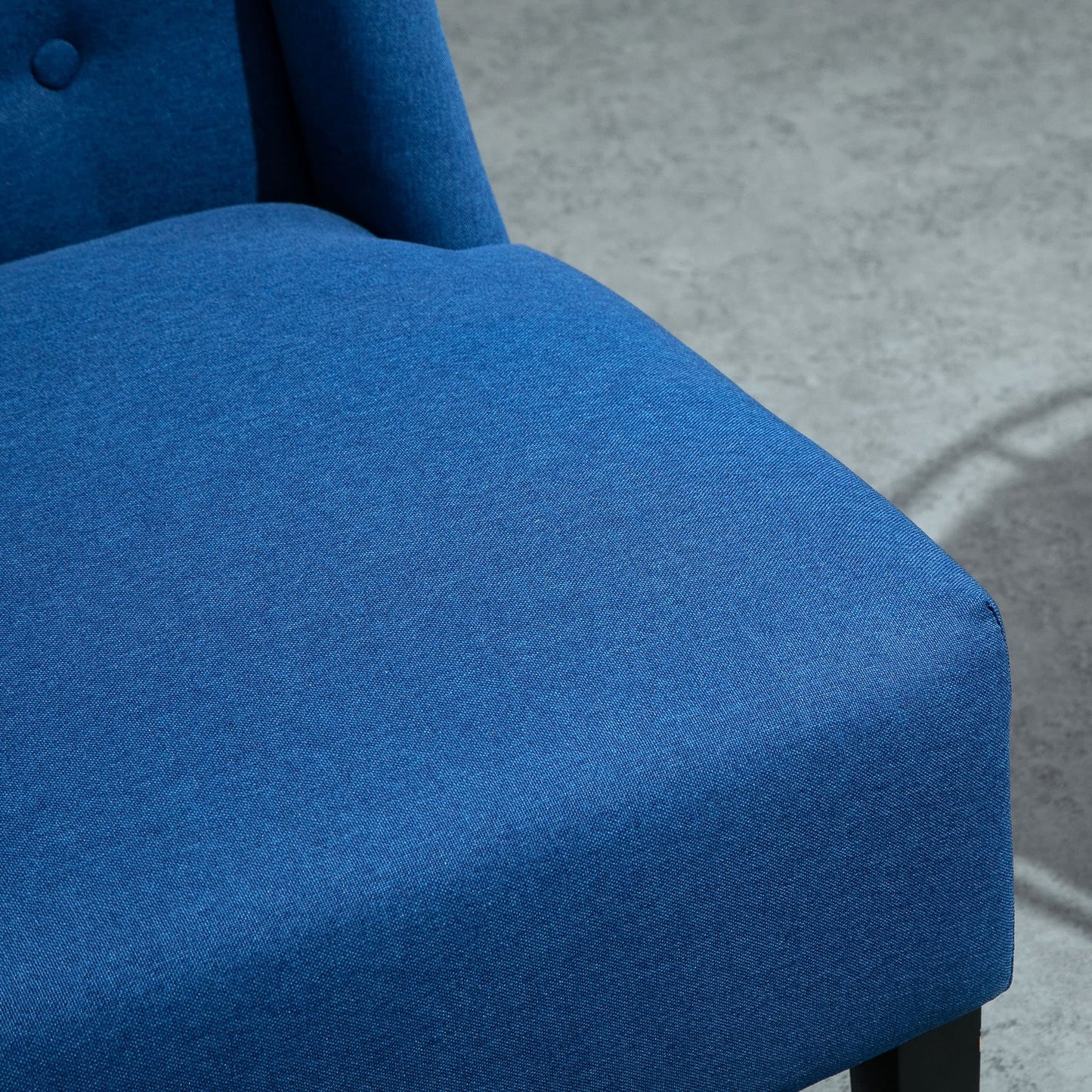 Divano letto matrimoniale imbottito in tessuto di lino HOMCOM, divano a due posti imbottito, senza braccioli, mobile per soggiorno con gambe in legno - 28,75*43,25*36,5