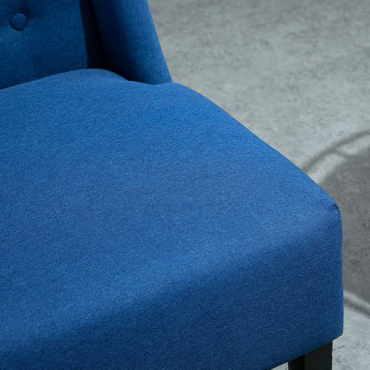 Divano letto matrimoniale imbottito in tessuto di lino HOMCOM, divano a due posti imbottito, senza braccioli, mobile per soggiorno con gambe in legno - 28,75*43,25*36,5