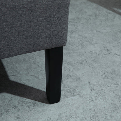 Divano letto matrimoniale imbottito in tessuto di lino HOMCOM, divano a due posti imbottito, senza braccioli, mobile per soggiorno con gambe in legno - 28,75*43,25*36,5