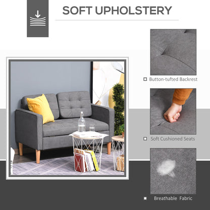 Divano moderno con contenitore in tessuto trapuntato a bottoni HOMCOM