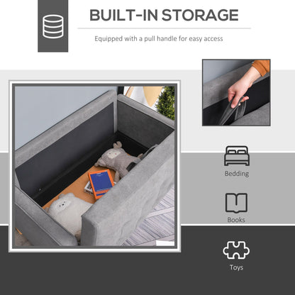 Divano moderno con contenitore in tessuto trapuntato a bottoni HOMCOM