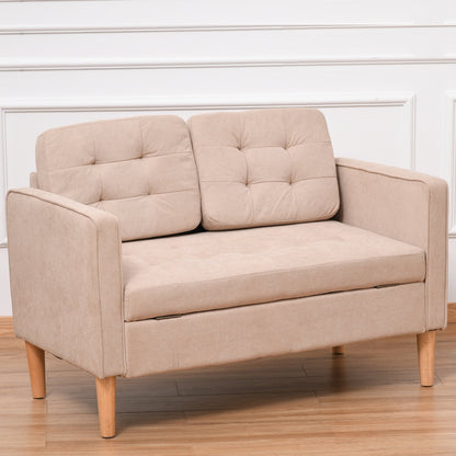 Divano moderno con contenitore in tessuto trapuntato a bottoni HOMCOM