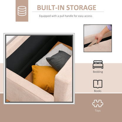 Divano moderno con contenitore in tessuto trapuntato a bottoni HOMCOM