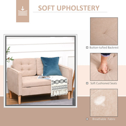 Divano moderno con contenitore in tessuto trapuntato a bottoni HOMCOM