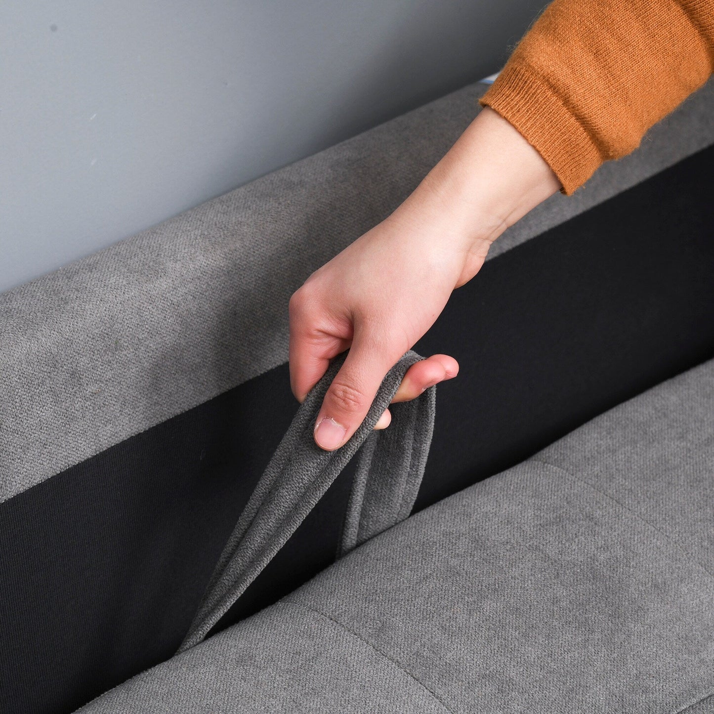 Divano moderno con contenitore in tessuto trapuntato a bottoni HOMCOM